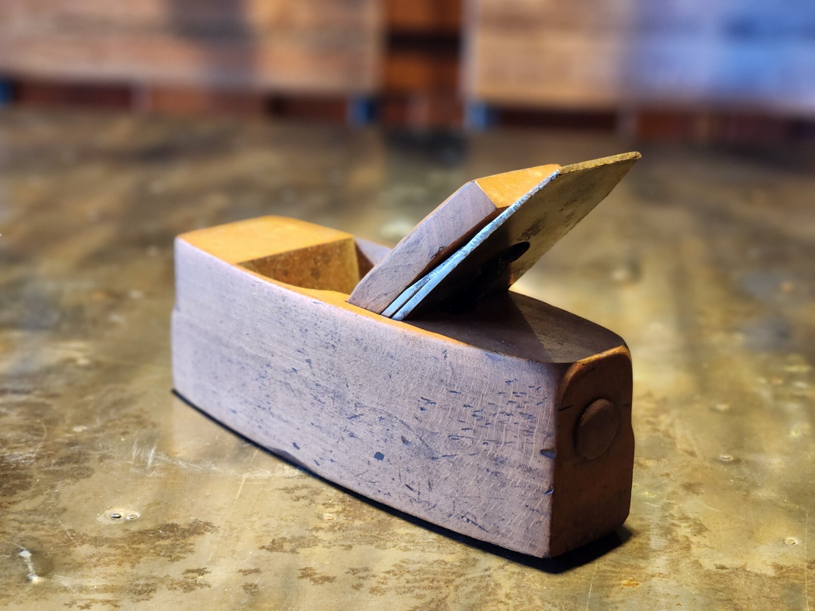 Antique Wood Block Hand Plane Auburn Tool Co Rustic Vintage Coffin Block Plane