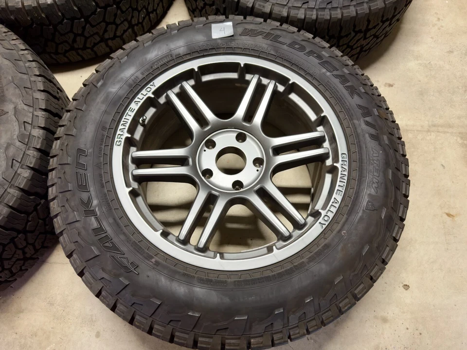 REDUCED (4) Falken Wildpeak AT3W tires mounted to Granite Alloy wheels w/TPMS - Image 3 of 4