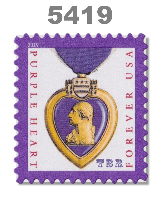 5419 Purple Heart Medal Forever Single Self Adhesive Postage Stamp
