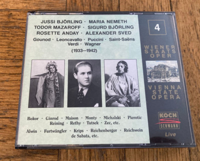 Wiener Staatsoper Live Vol. 4 Vienna State Opera 2 CD Set (1994) Bjorling IMPORT