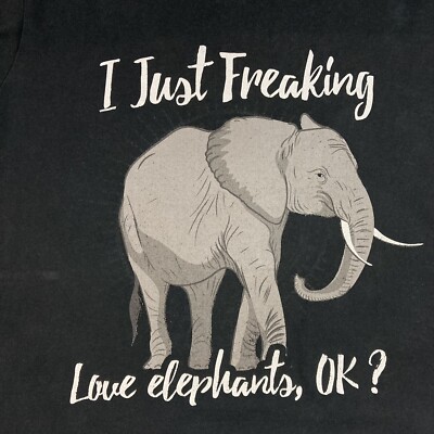 I Just Love Elephants Tee T-Shirt Elephant Short Sleeve Port & Co Ring Spun FADE