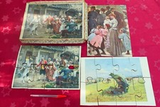 3 grands puzzles anciens vintages jeux de société jouets collection peintures