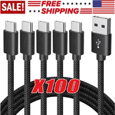 Braided USB C Type-C Fast Charging Data SYNC Charger Cable Cord 3/6/10FT Lot