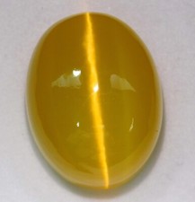 Piedra preciosa suelta corte cabujón ovalado ojo de gato amarillo crisoberilo natural 90,45 quilates