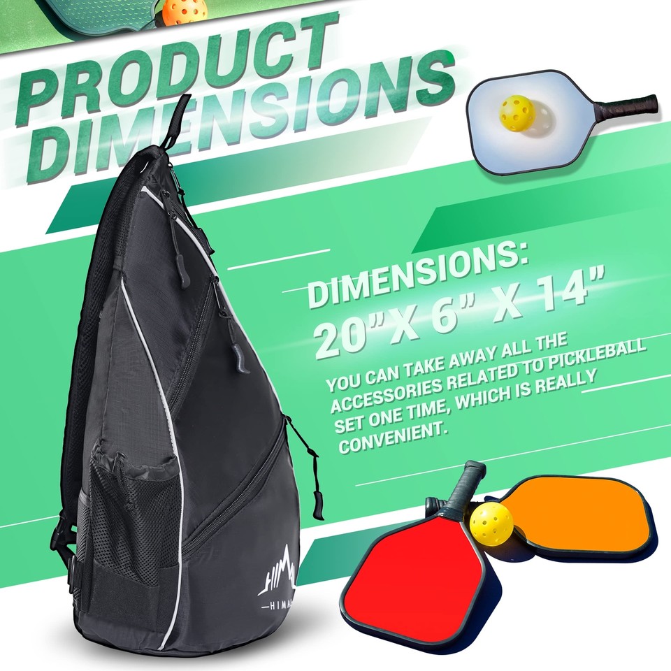 Himal Pickleball BagAdjustable Pickleball,Tennis,Racketball Sling Bag