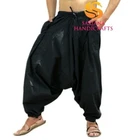 Men Women Cotton Solid Black Harem Pants Gypsy Hippie Drop Crotch Trouser Genie