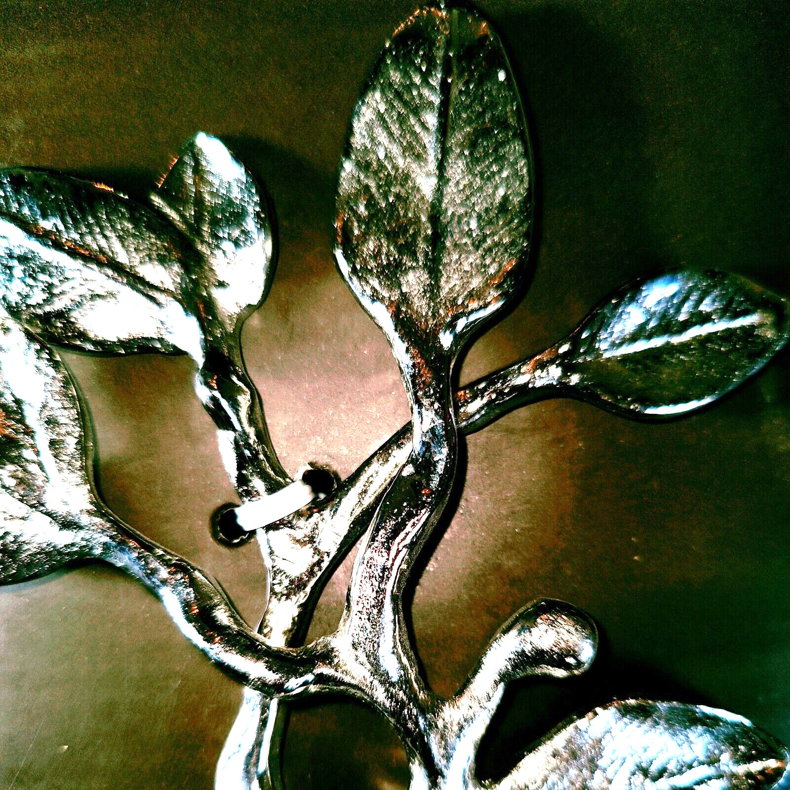 MICHAEL ARAM LEAVES WINE BOTTLE STOPPER, Steel, Signed, GENIUNE