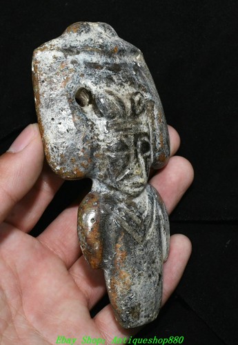 Estatua escultura de 5,5"" de jade hetiano tallado pájaro gente persona cultura Hongshan - Imagen 2 de 7
