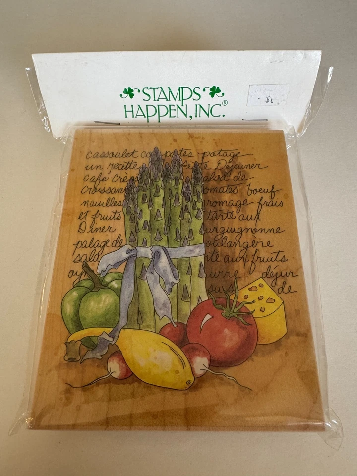 Stamps Happen Rubber Stamps Les Legumes Mildred Wright Asparagus Tomato Recipe - Изображение 2 из 4