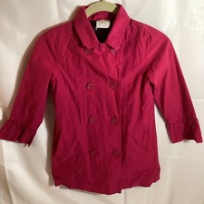 crazy 8 S 5-6 Girls pink Pea/trench coat no belt floral lining Great