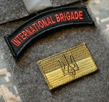 FREEDOM DEFENDER "INTERNATIONAL BRIGADE" TAB + 2" UKRAINE UA FLAG v&ecirc;lkr&ouml; 2 PCS