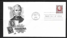 USA  SC # 2587 James K Polk  FDC . Artcraft Cachet