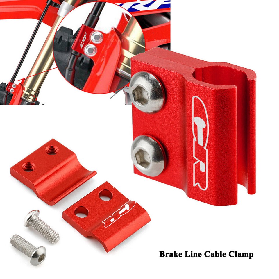 Front Brake Line Cable Clamp For Honda CR/CRF 85 125 250 450 | Red Anodized Aluminum