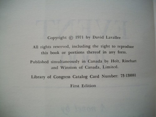 Event 1000 (David Lavallee, 1971 1. Auflage HC/DJ) - Bild 12 von 12
