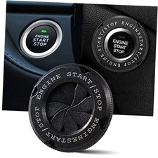 Car Push Start Stop Button Cover, Rotary Push Start Button Cover, Spin Black