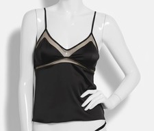 Kiki De Montparnasse Women's Black Silk Peep Show Cami Top Size M