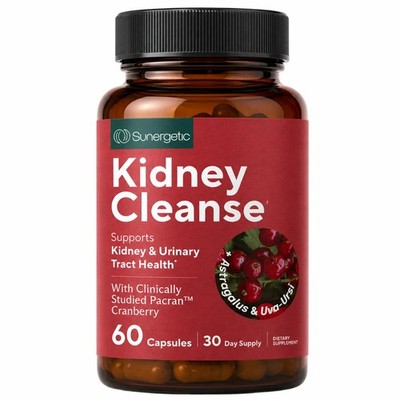 Kidney Cleanse Cranberry Astragalus Urinary Tract Riñón Vías Urinarias 60 Caps