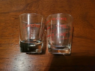 Two Heavy Glass Shot Glasses: One 1.5 Oz., One 1.0 Oz. Anchor
