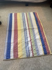 Pottery Barn Kids Patchwork Gingham stripe solid crib comforter Reversible