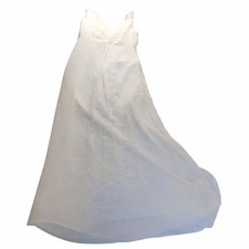 David's Bridal F15530 Ivory Chiffon Sleeveless Gown Size 6 Ruffled Back Detail