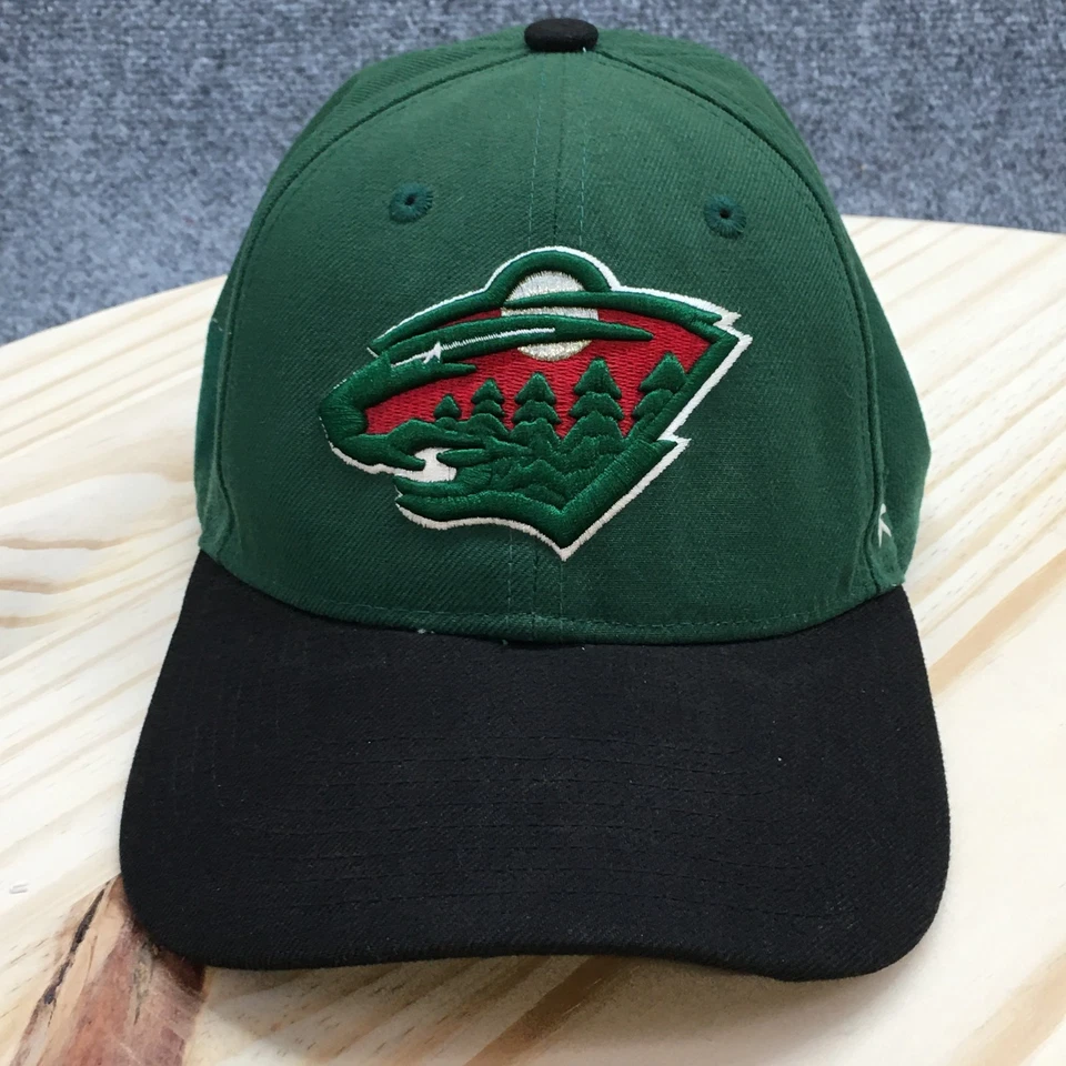 Gorra de béisbol Minnesota Wild Reebok NHL para hombre verde OS ala curva logotipo bordado Foto 3 de 4