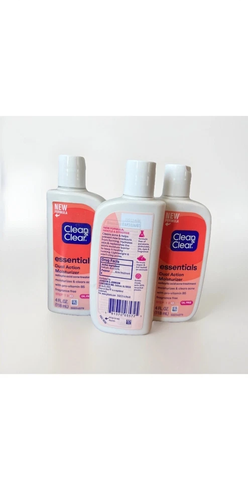 Pack de 3! Crema hidratante Clean & Clear de doble acción sin aceite 4 OZ cada una EXP:07/2025 Foto 2 de 2