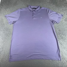 Travis Mathew Polo Shirt Mens 2XL XXL Purple Striped Performance Stretch Golf