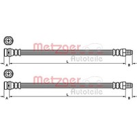 2X Metzger BremsschlÄUche Hinten Beidseitig Passend FÜR Ford Tourneo Transit