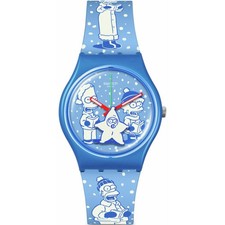 Swatch The Simpsons Tidings Of Joy cadran bleu quartz SO28Z126