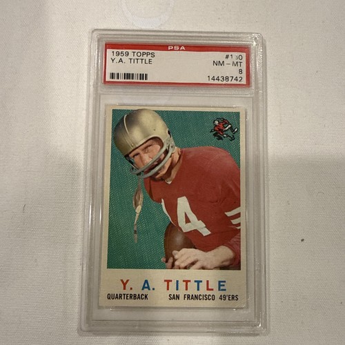 1959 Topps #130 Y.A. Tittle SF 49ers PSA NM-MT 8 Vintage Graded Football Card 