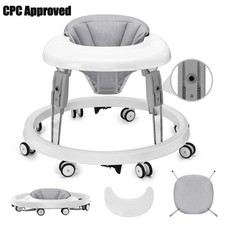 Baby Walker One-Touch Foldable Height Adjustable Anti-Roll Wheels for Boys Girls