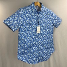 Robert Graham Button-Up Shirt Mens Small Floral Vibrant Flip Cuff SS Cotton NEW