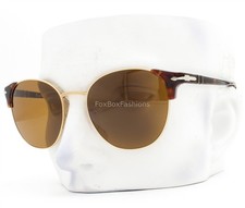 Persol Sunglasses Shiny Gold on Brown Tortoise Brown Glass 3280-S 24/33 No Case