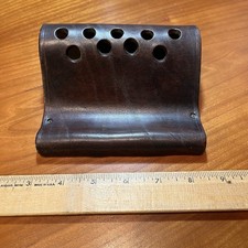 Vintage Unique Desk Leather Pen Pencil Holder Stand Handmade