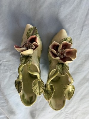 Decorative Porcelain Shoes 5.5  Vintage One Pair