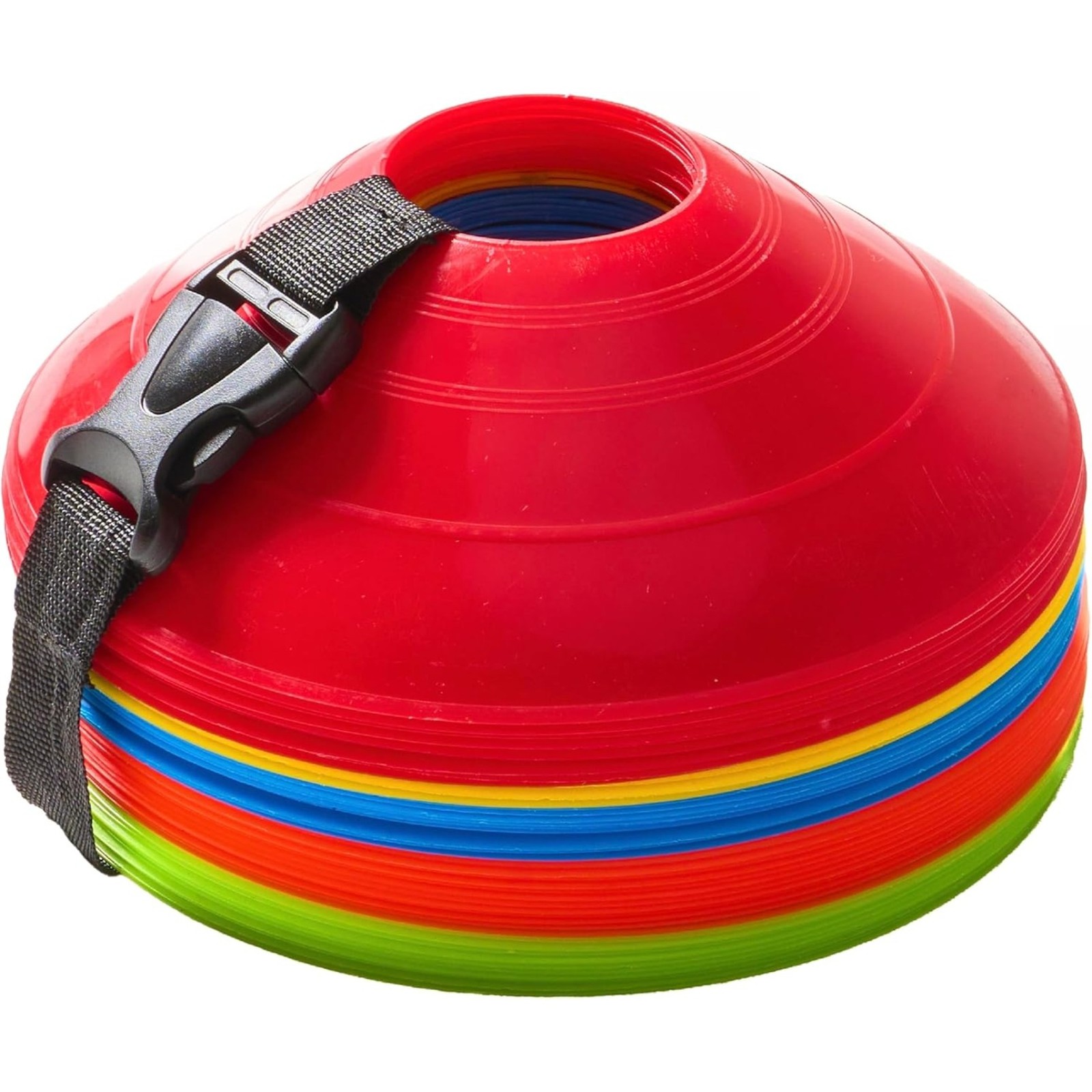 40 Pack Flexible Soccer Cones with Mesh Bag & Strap - Agility Training Equipment