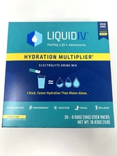 Liquid IV Lemon Lime 30 Stick Pack Hydration Multiplier Electrolyte Drink Mix