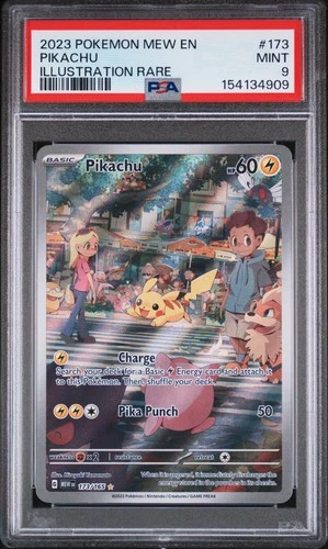 2023 POKEMON MEW EN-151 ILLUSTRATION RARE #173 PIKACHU PSA 9