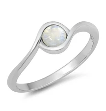 Simple Round Promise Moonstone Ring .925 Sterling Silver Band Sizes 4-10
