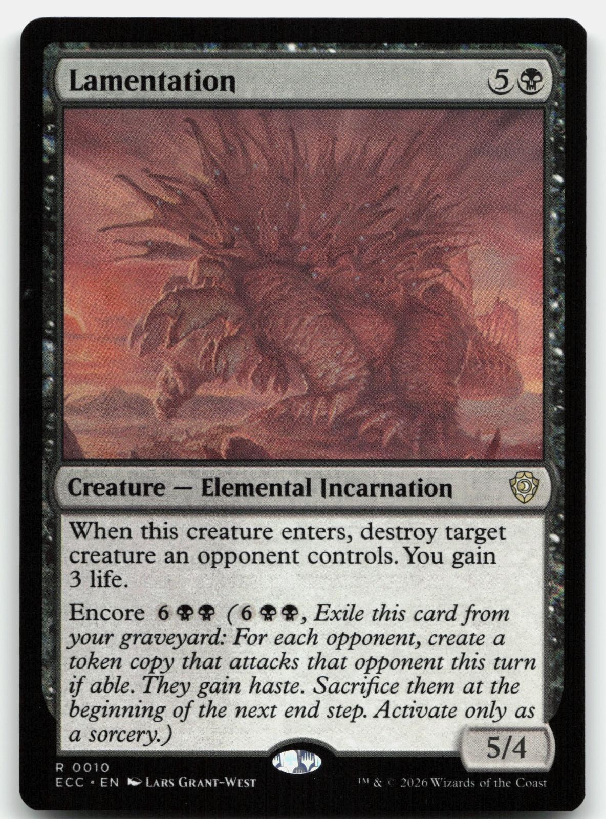 Lamentation 10 Rare Commander: Lorwyn Eclipsed Magic: The Gathering Near Mint