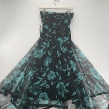 Vintage ROBERTA Fairy goth Whimsical Grunge Mesh Asymmetrical Strapless Prom