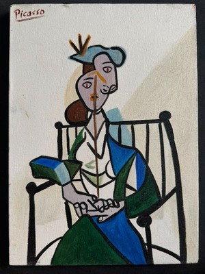 PABLO PICASSO PAINTING ON CANVAS , SIGNED AND SEALED