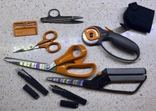 8 PC. LOT Fiskars Stainless Steel Scissors Ergonomic Orange Handles