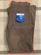 Vtg NWT 70s Plain Pockets Wide Flare Brown Corduroy Pants 34x30  4775