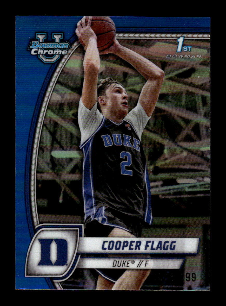 2024-25 Bowman Chrome University Cooper Flagg #16 1st Blue Refractor /199