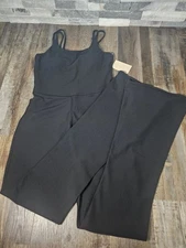 NWT Wilo The Label Flare Ribbed Jumpsuit BLACK Size S NEW!