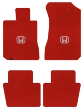 Lloyd Velourtex Front & Rear Mats for '84-87 Honda Civic w/Red on Black Honda H