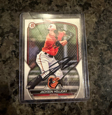 2022 Bowman Chrome 2-Card Lot Holliday & Basallo Hard Signed Autos Orioles