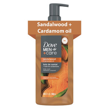 DOVE MEN Moisturizing Body Wash for Men, Sandalwood  Cardamom Oil, 26Oz