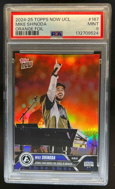 2024-25 Topps Now UCL Mike Shinoda Orange Foil #14/25 PSA 9 Mint